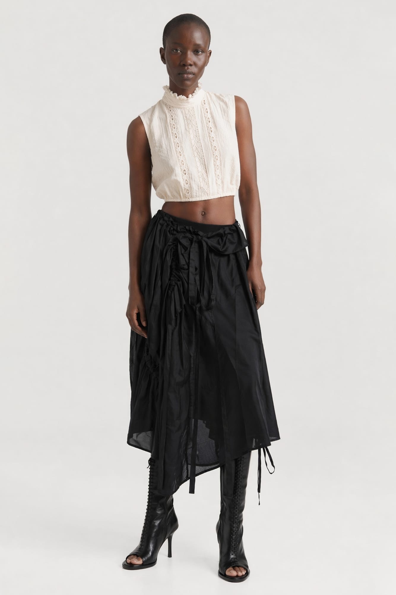 Ann Demeulemeester Bee Cropped Top with Lace – Antidote Fashion