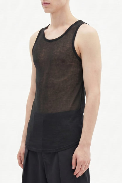 Ann Demeulemeester Boris Wrinkled Cropped Tank In Black side