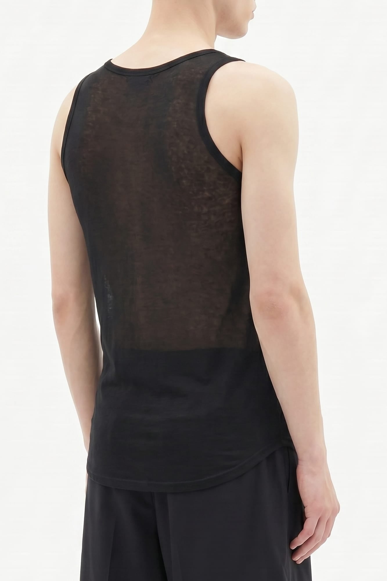 Ann Demeulemeester Boris Wrinkled Cropped Tank In Black