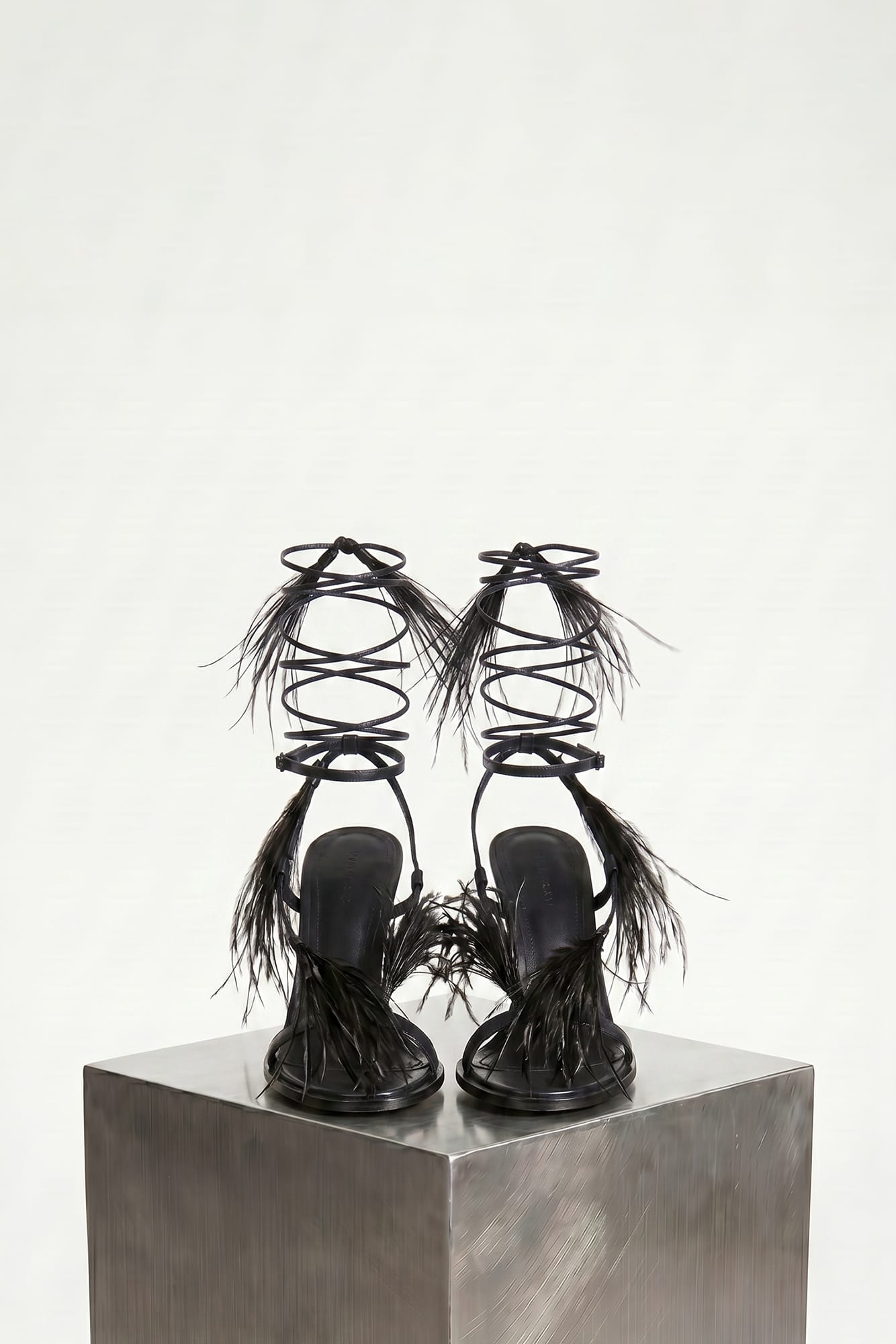Ann Demeulemeester Elya Heeled Sandals with Feathers front