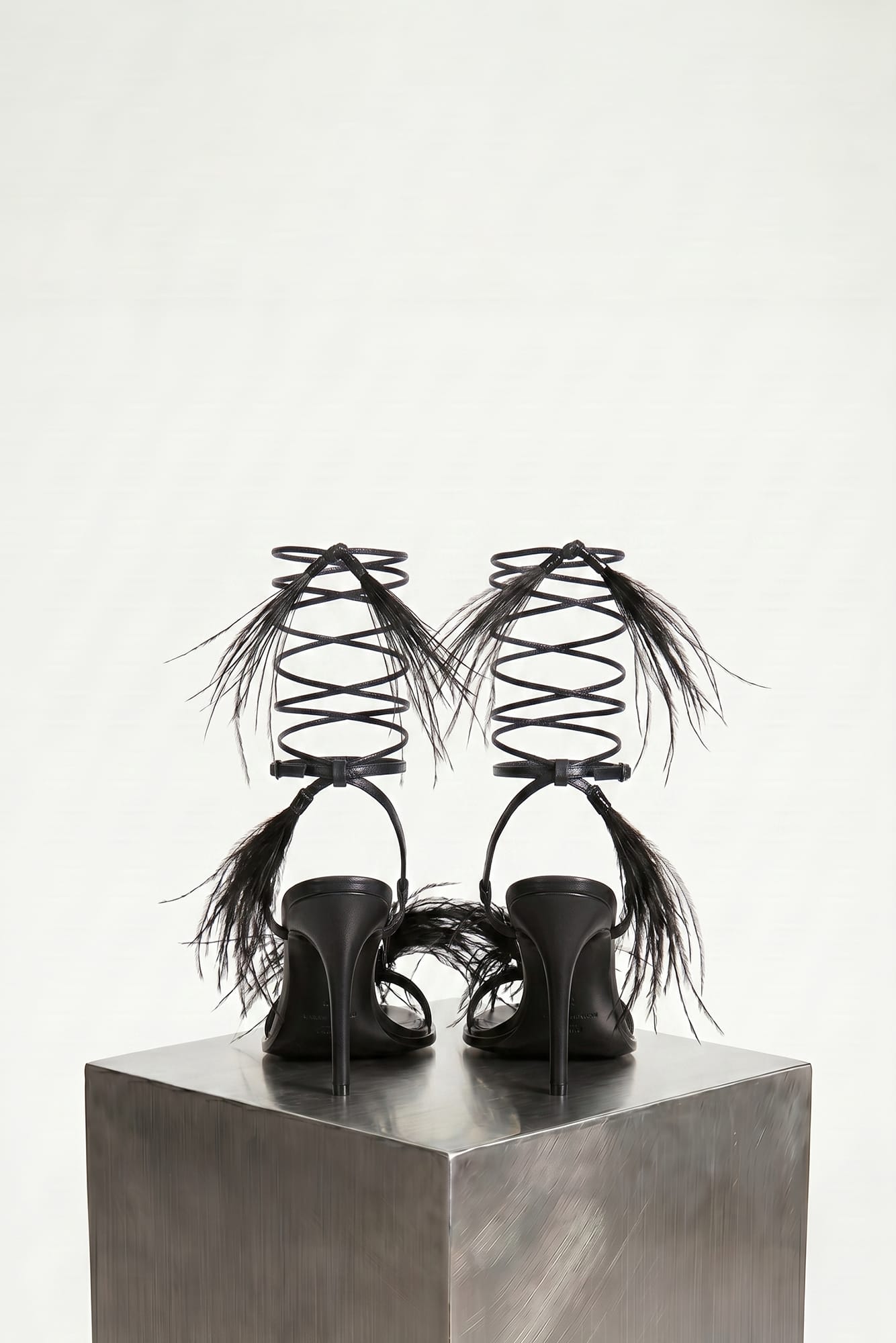 Ann Demeulemeester Elya Heeled Sandals with Feathers