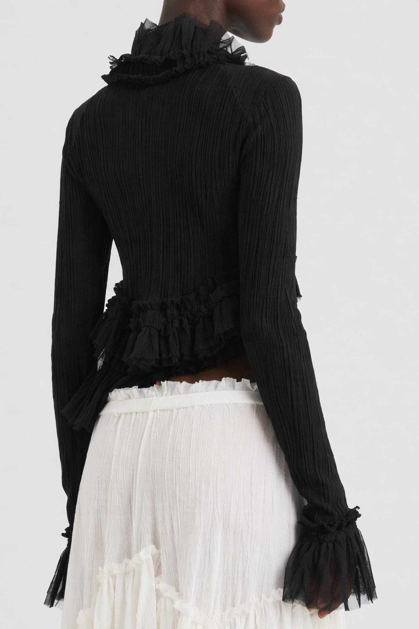 Ann demeulemeester ジレ Ann Demeulemeester Jedi Long Sleeve with Silk Ruffles – Antidote
