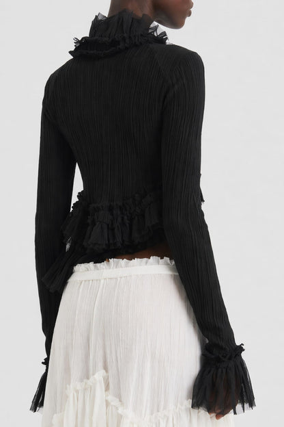 Ann Demeulemeester Jedi Long Sleeve with Silk Ruffles back