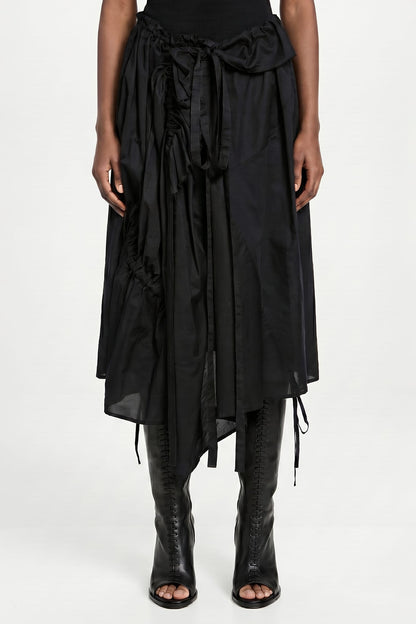 Ann Demeulemeester Maike Ruffled Midi Skirt In Black