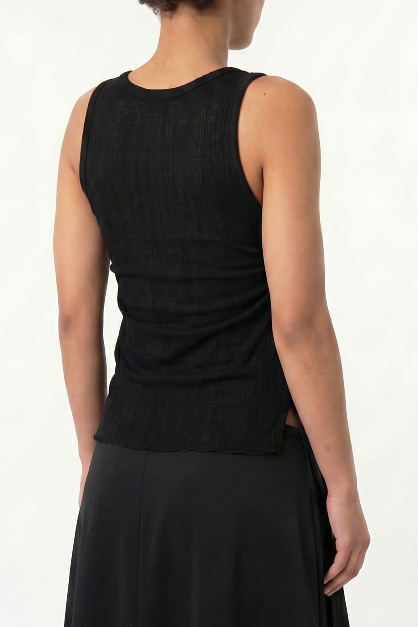 Ann Demeulemeester Mara Wrinkled Cropped Tank In Black – Antidote
