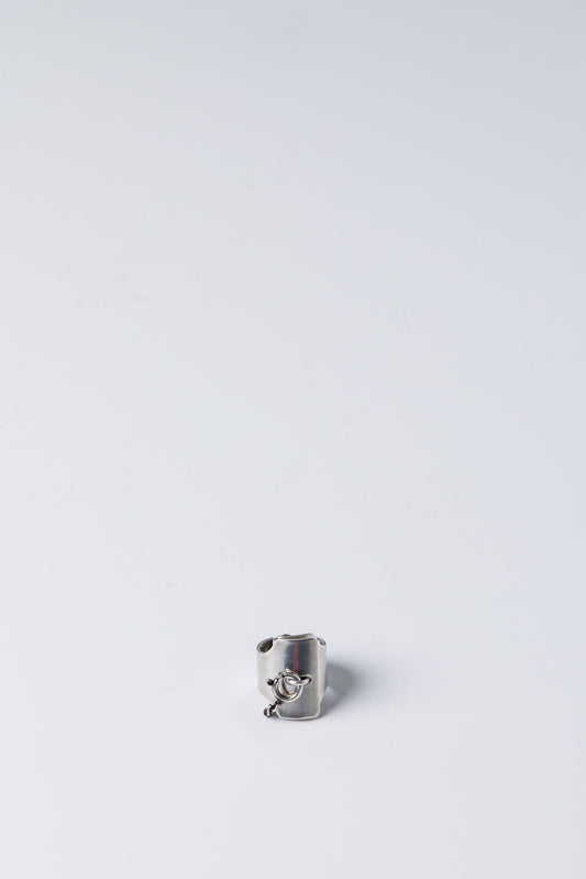 Ann Demeulemeester Martine Lockring In Antique Silver