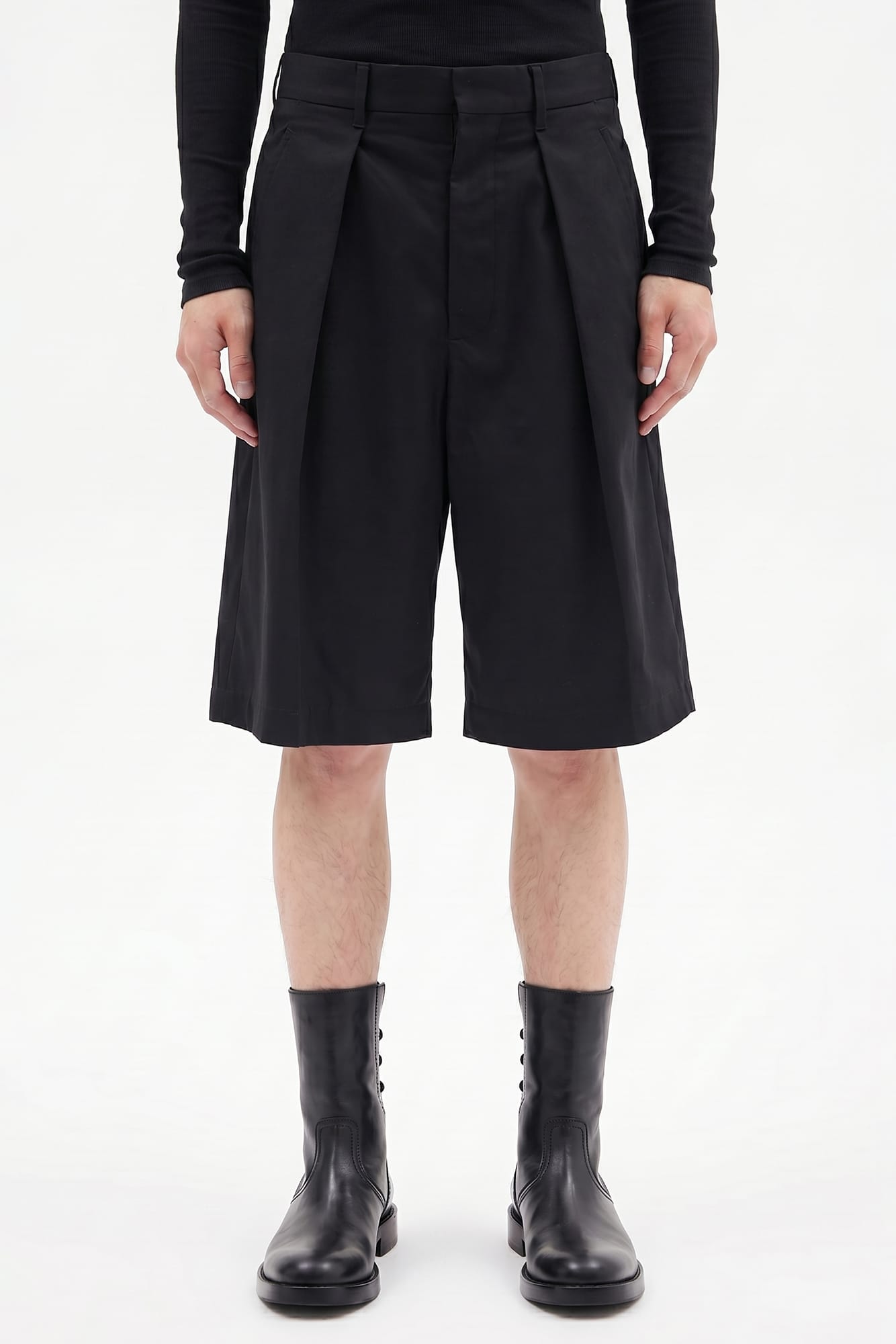 Ann Demeulemeester Noralf Wide Leg Pleated Shorts SS26