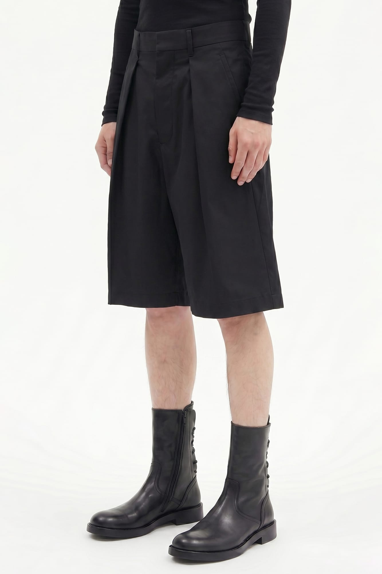 Ann Demeulemeester Noralf Wide Leg Pleated Shorts SS26