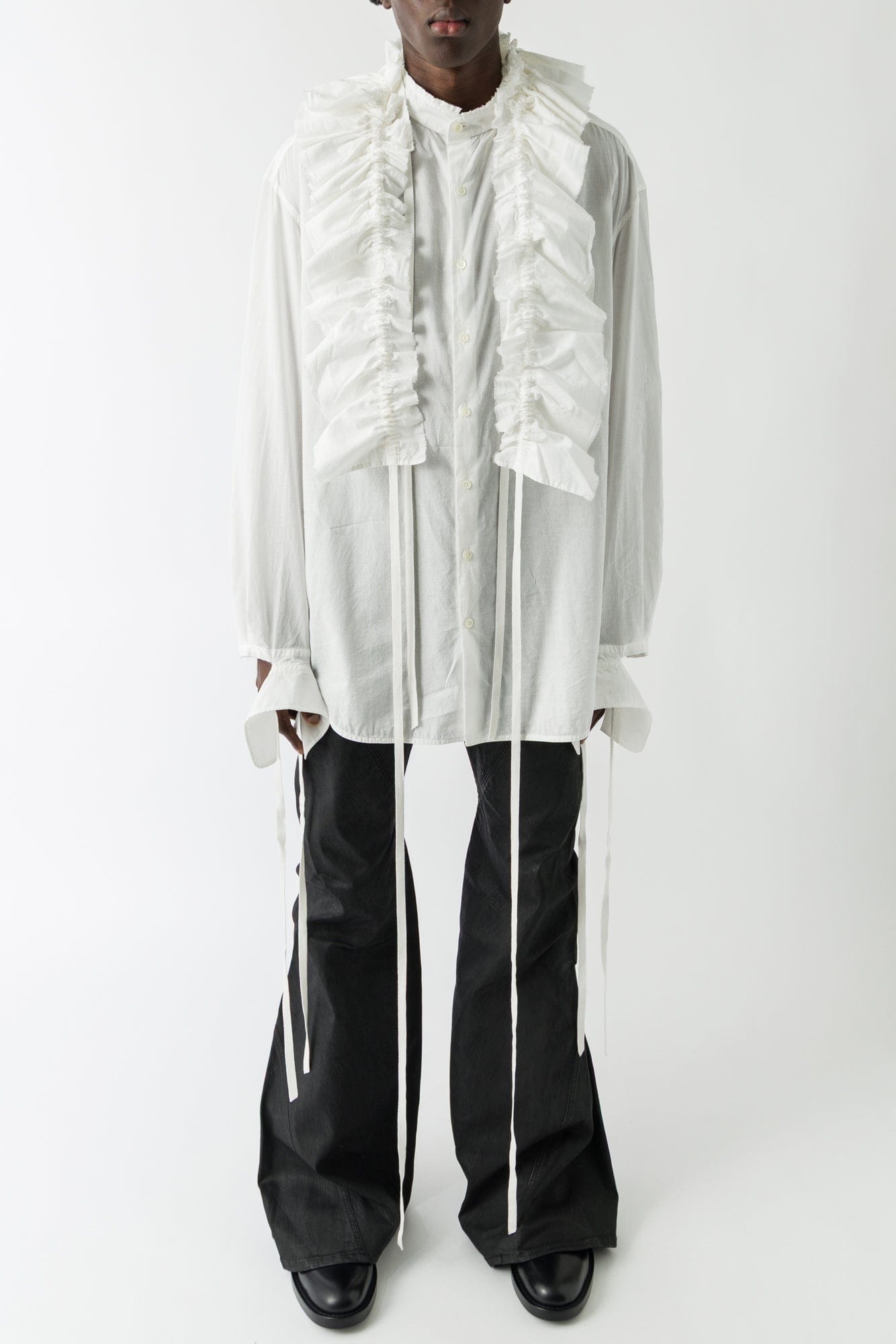 Ann Demeulemeester Olof Ruffled Collar In Light Cotton