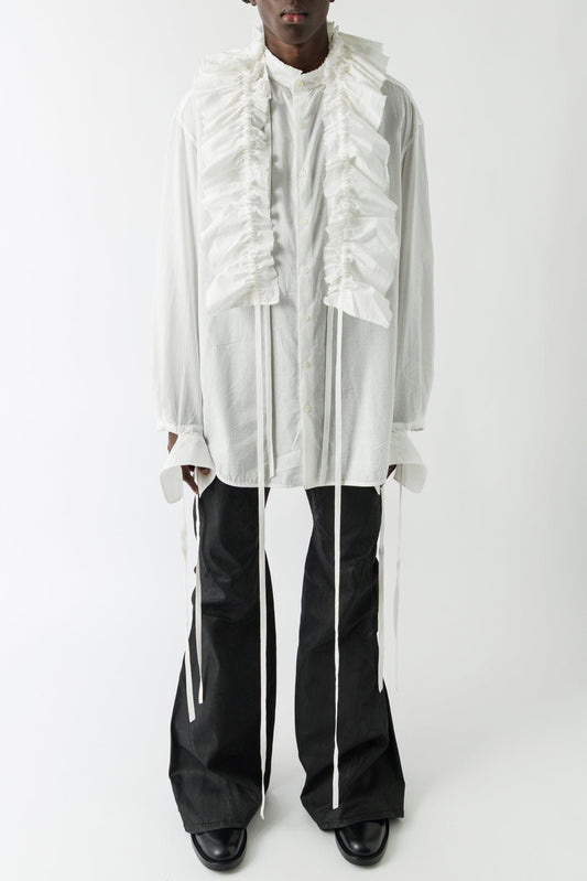 Ann Demeulemeester Olof Ruffled Collar In Light Cotton