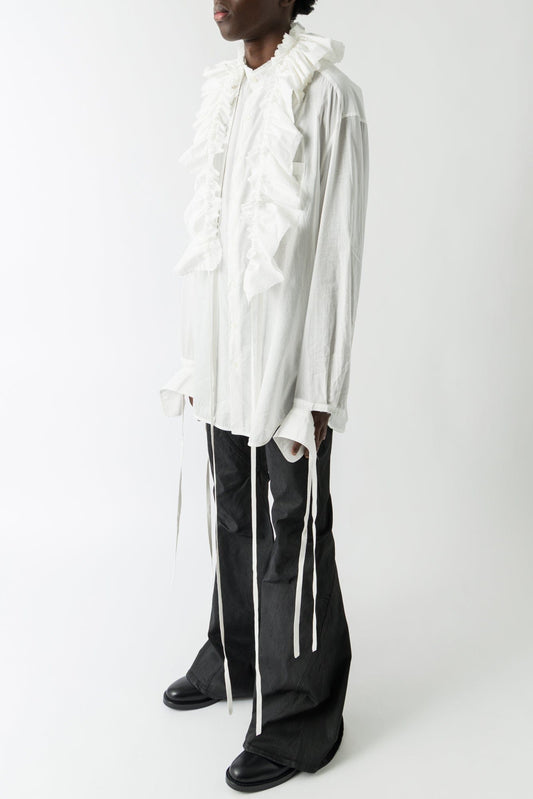 Ann Demeulemeester Olof Ruffled Collar In Light Cotton side