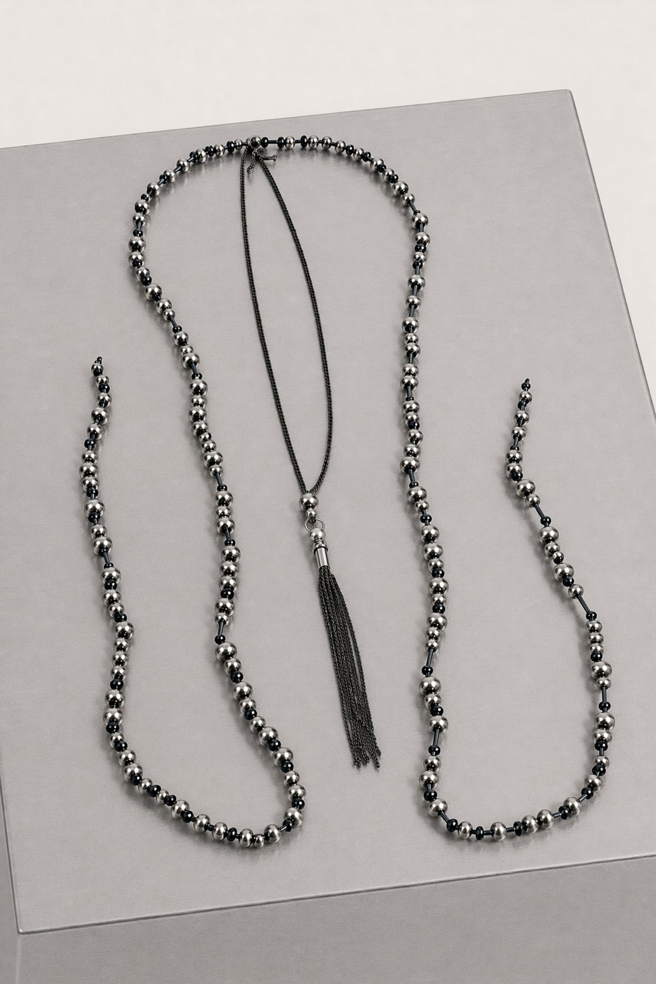 アクセサリー Ann Demeulemeester Necklace Ann Demeulemeester Pia Pearls And Chains Necklace In Black
