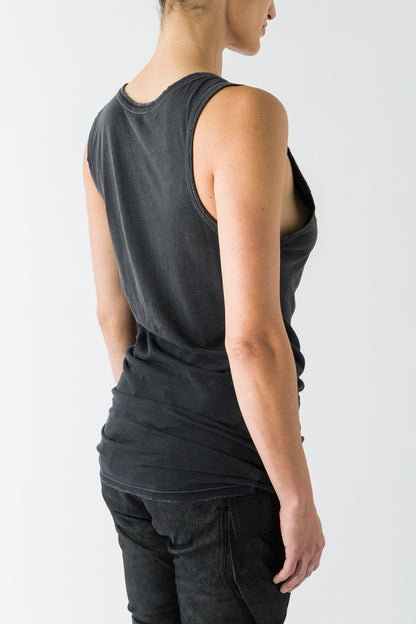 Ann Demeulemeester Seva Infinite Feathers Tank In Faded Black back