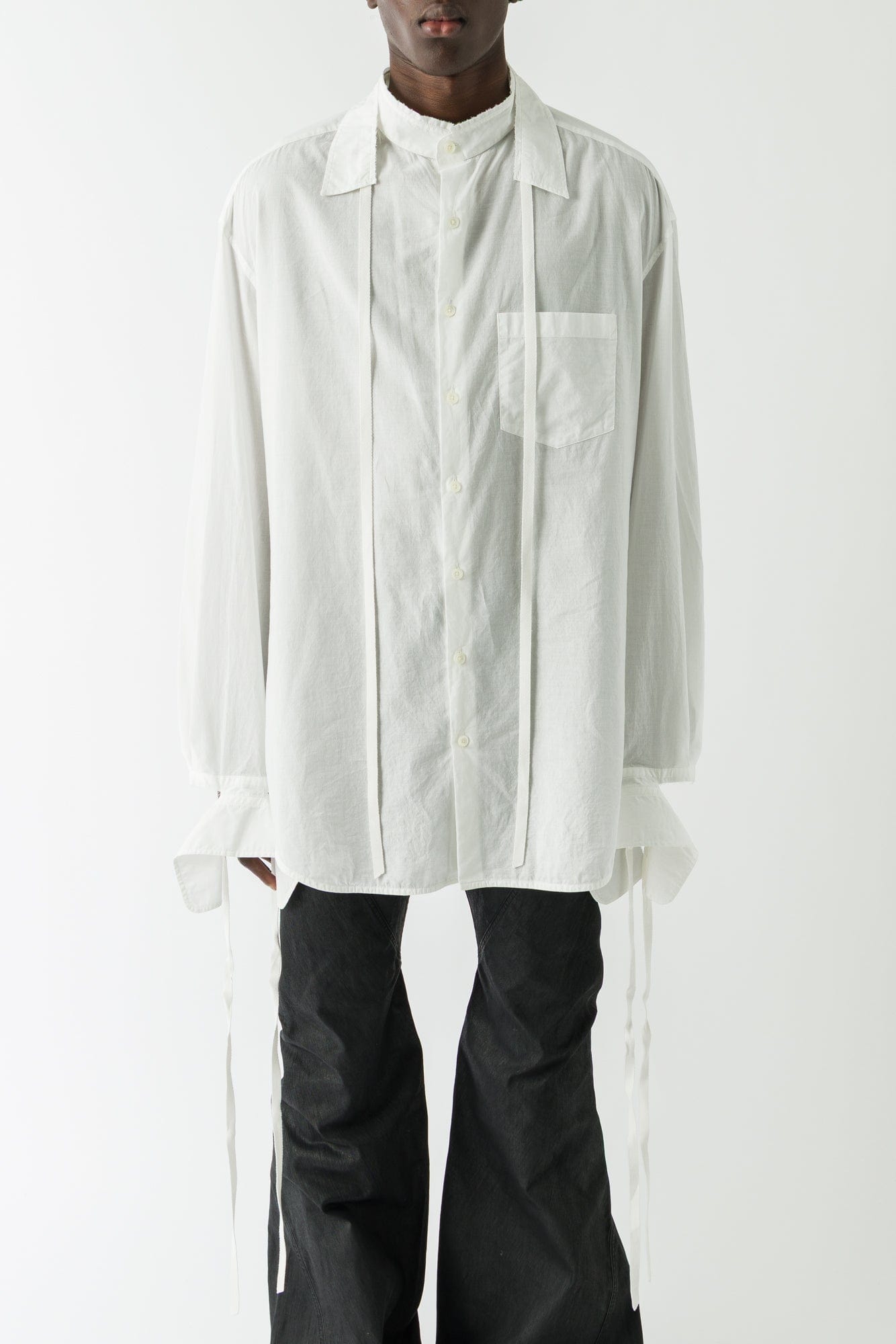 Ann Demeulemeester Wille Cuffed Long Sleeve Shirt In Light Cotton