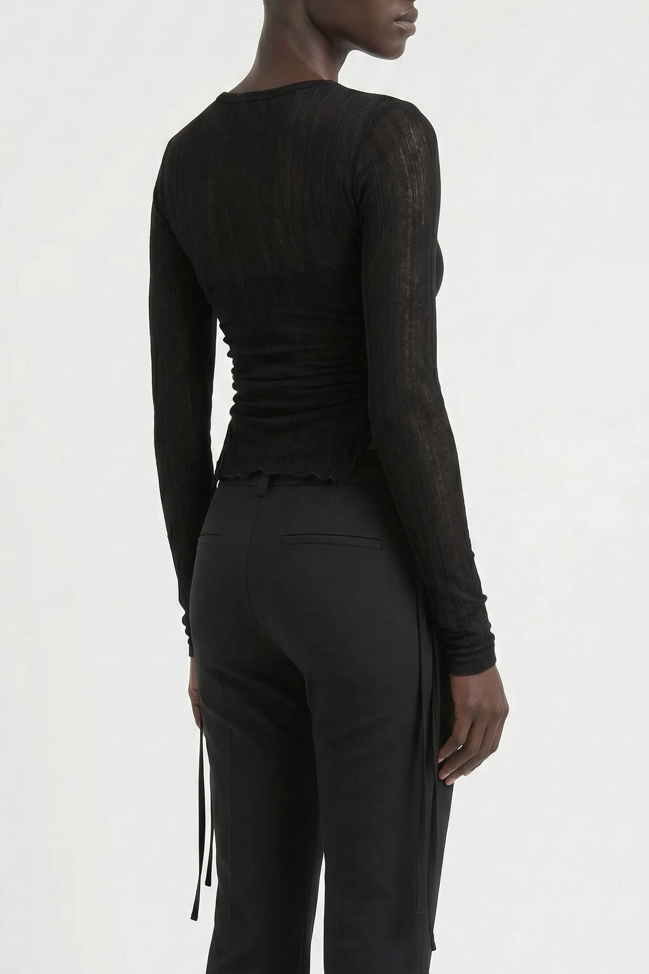 Ann Demeulemeester Oke Wrinkled Long Sleeve Shirt In Black