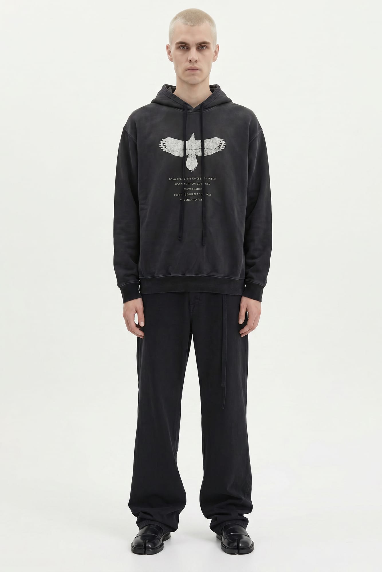 Ann Demeulemeester Ollie Eternal Eagle Printed Hoodie In Faded