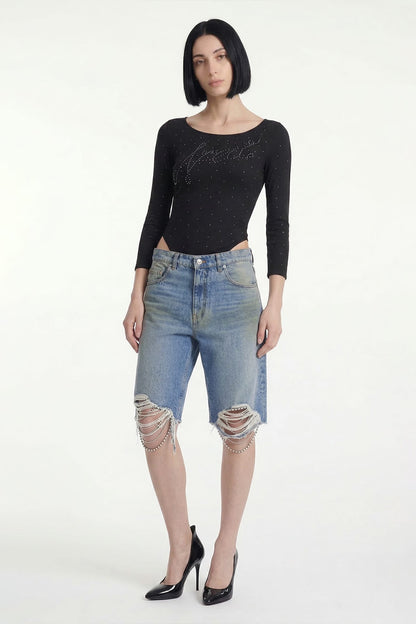 Area Pointelle Bodysuit with Logo full look