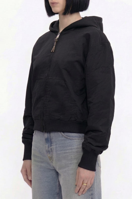 Area Zip Up Hoodie in Satin side
