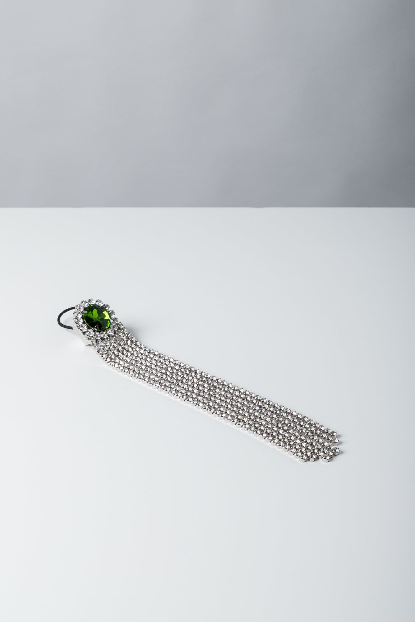 Area Gemstone Chandelier Ponytail Holder flat