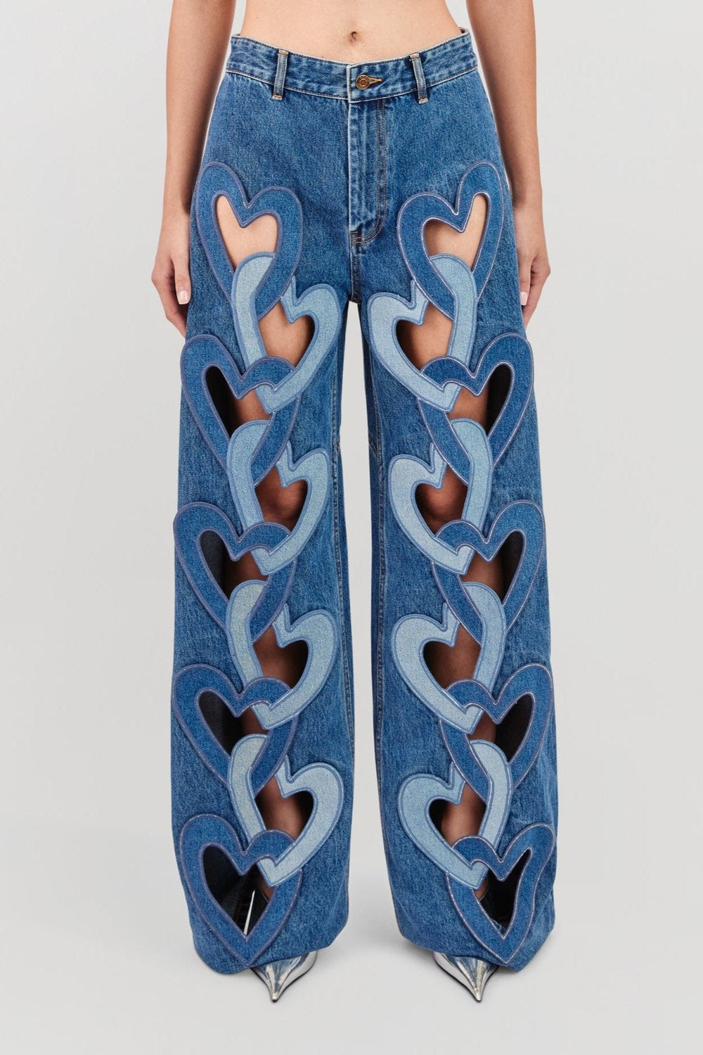 AMERI HEART PATCH DAMAGE DENIM 安けれ PANTS 26