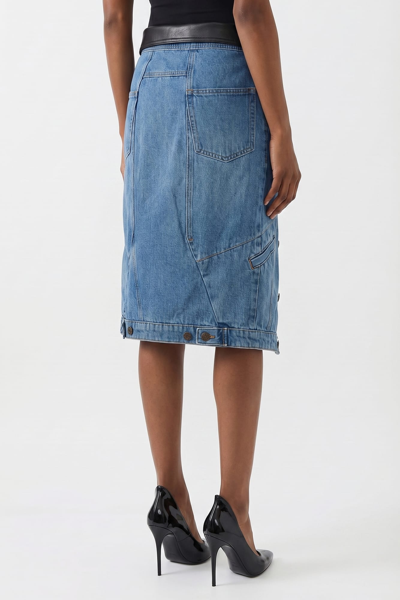 August Barron Denim Moto Jacket Skirt