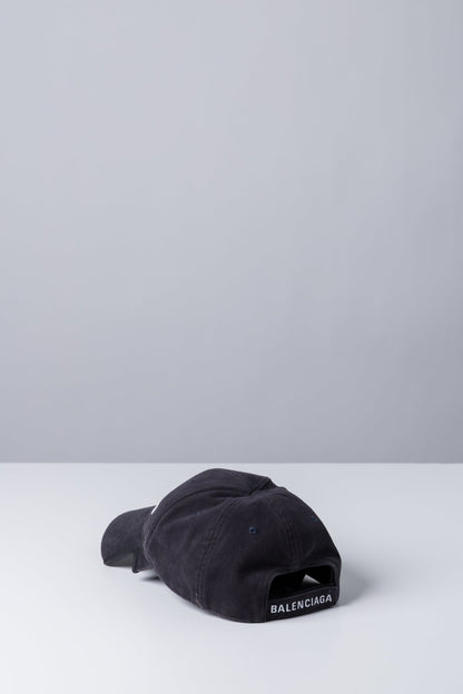 Balenciaga Baseball Cap In Washed Black back