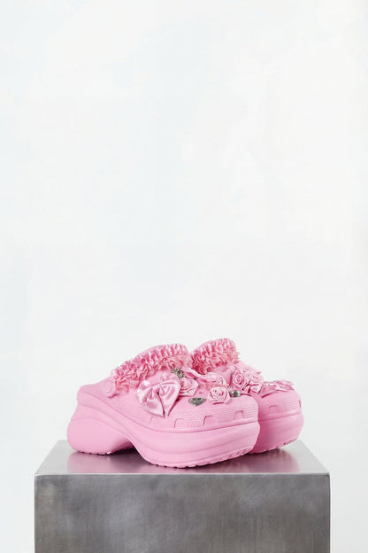 Balenciaga Crocs Mule in Light Pink SS26 side