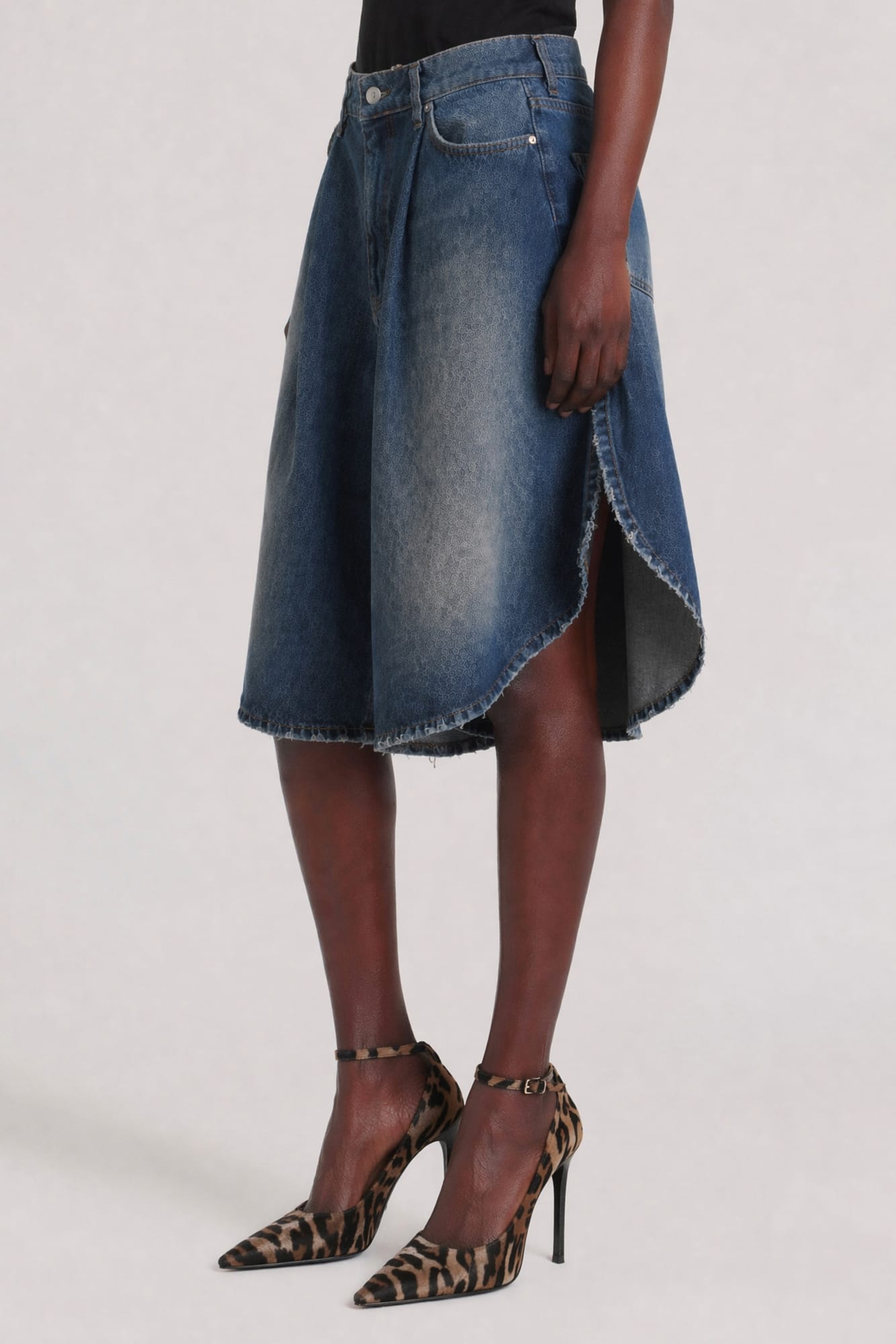 Balenciaga Denim Tulipe Bermuda Shorts side