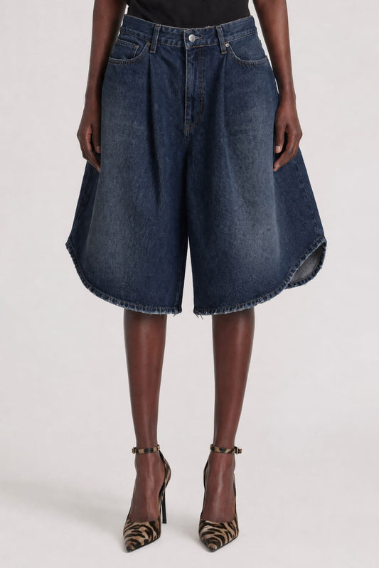 Balenciaga Denim Tulipe Bermuda Shorts