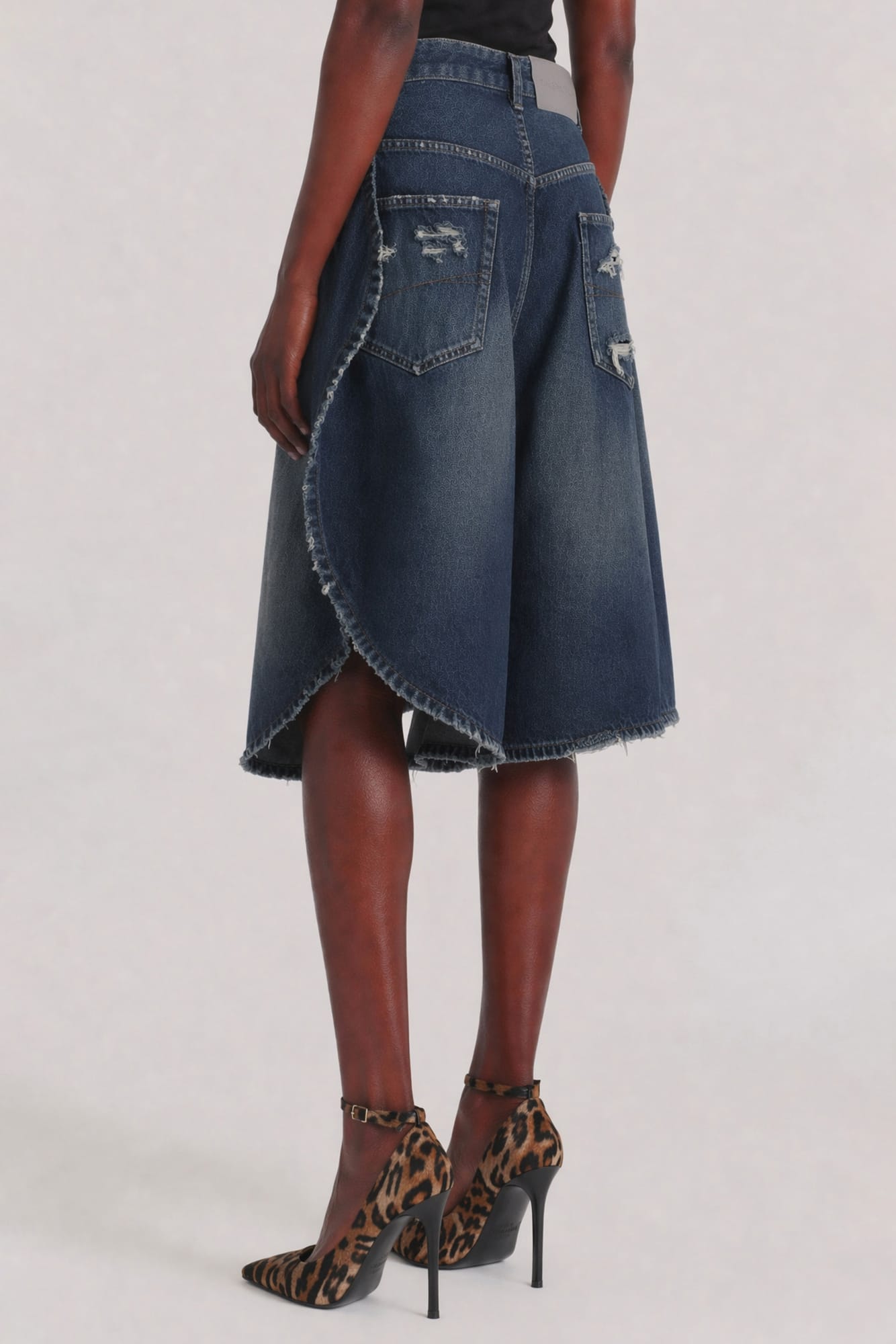 Balenciaga Denim Tulipe Bermuda Shorts