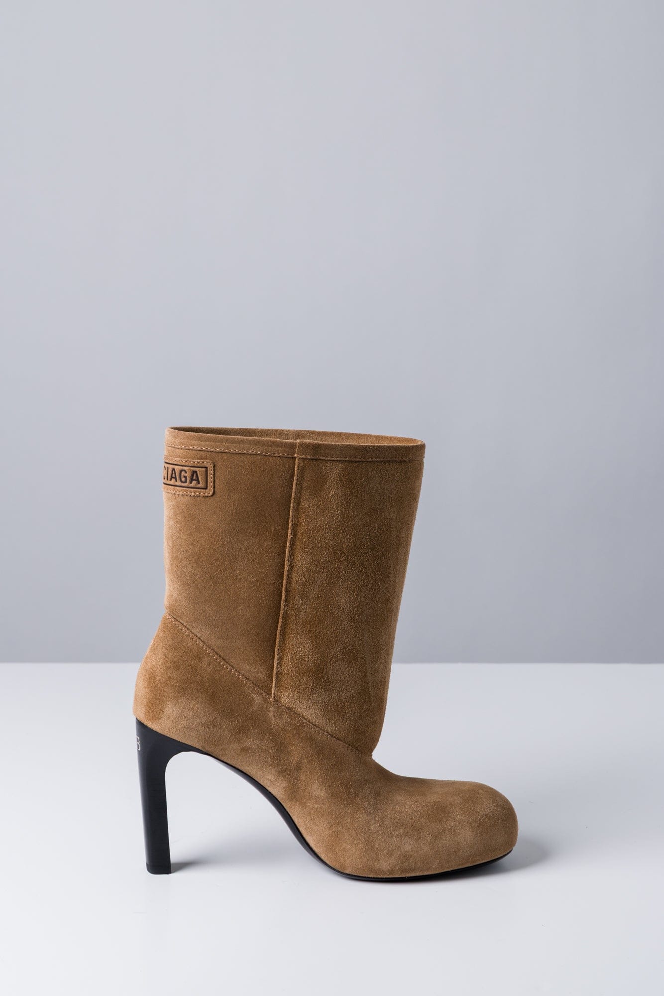 Balenciaga Fargo Suede Bootie In Camel