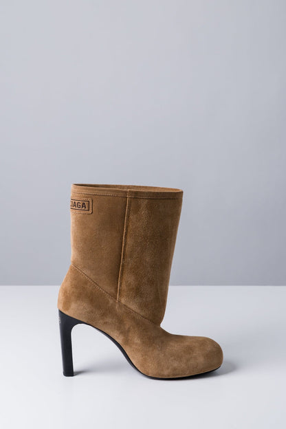 Balenciaga Fargo Suede Bootie In Camel
