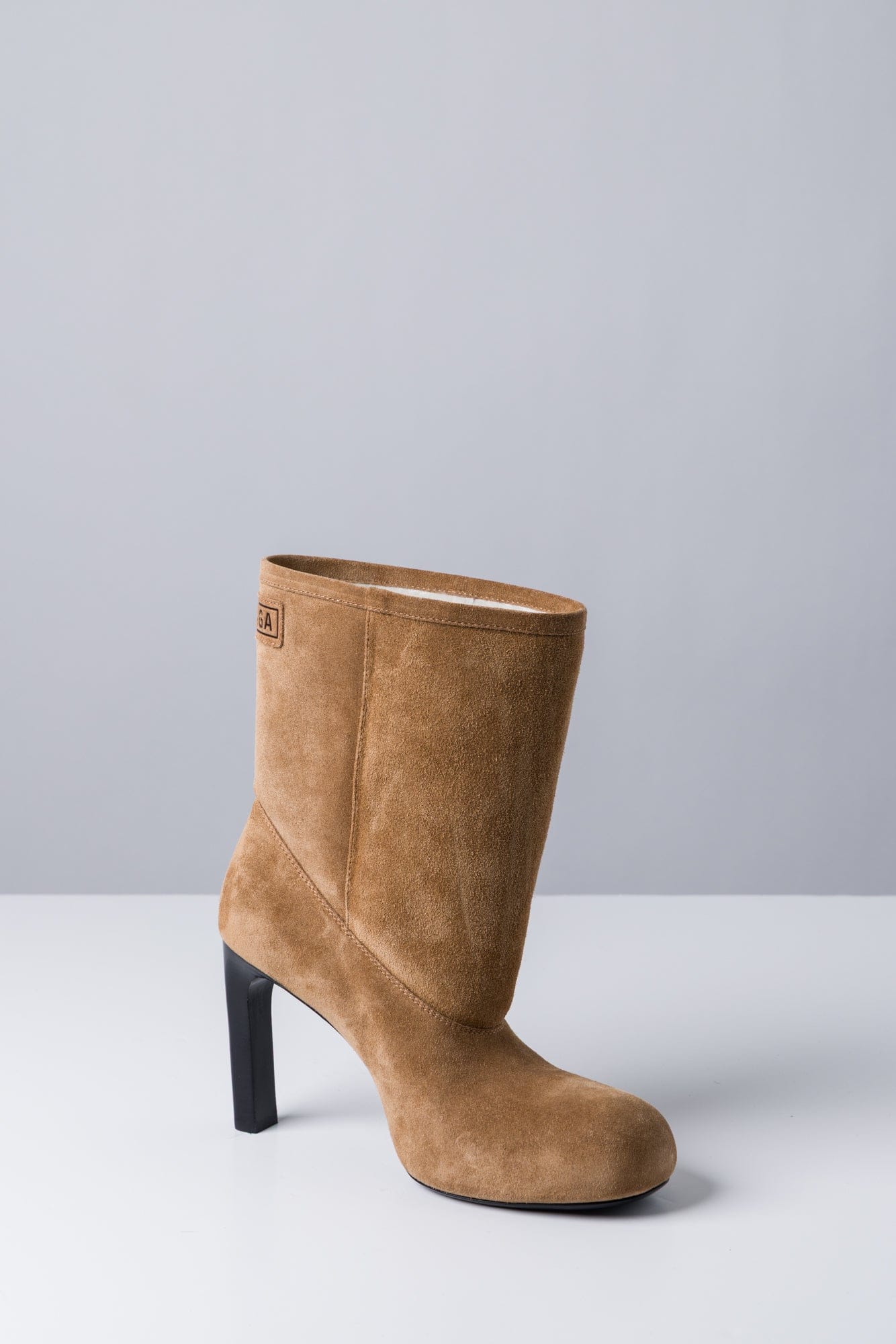Balenciaga Fargo Suede Bootie In Camel