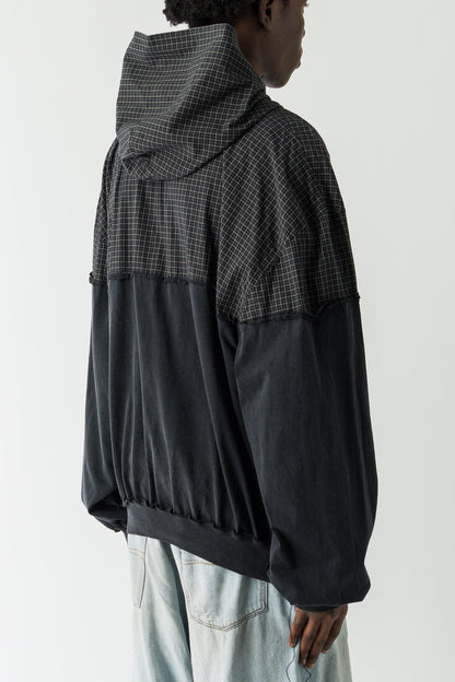 Balenciaga Patched Hooded Shirt In Black
 back