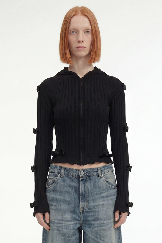 Balenciaga Ribbon Zip-Up Hoodie SS26