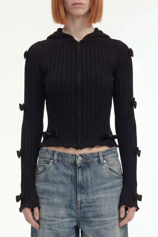 Balenciaga Ribbon Zip-Up Hoodie SS26