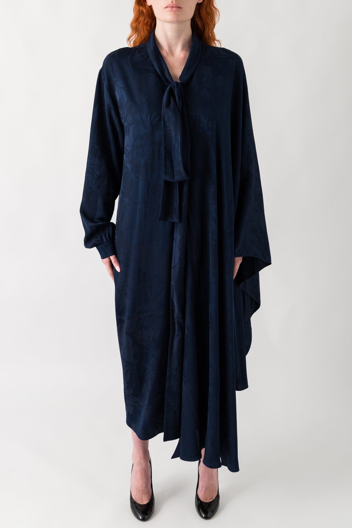 Balenciaga Flower Jacquard Scarf Dress