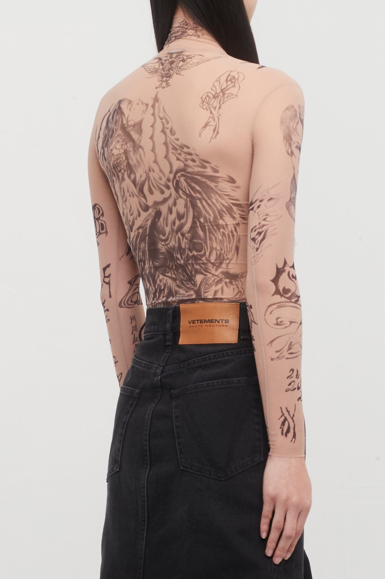 Balenciaga Tattoo Top in Light Beige back