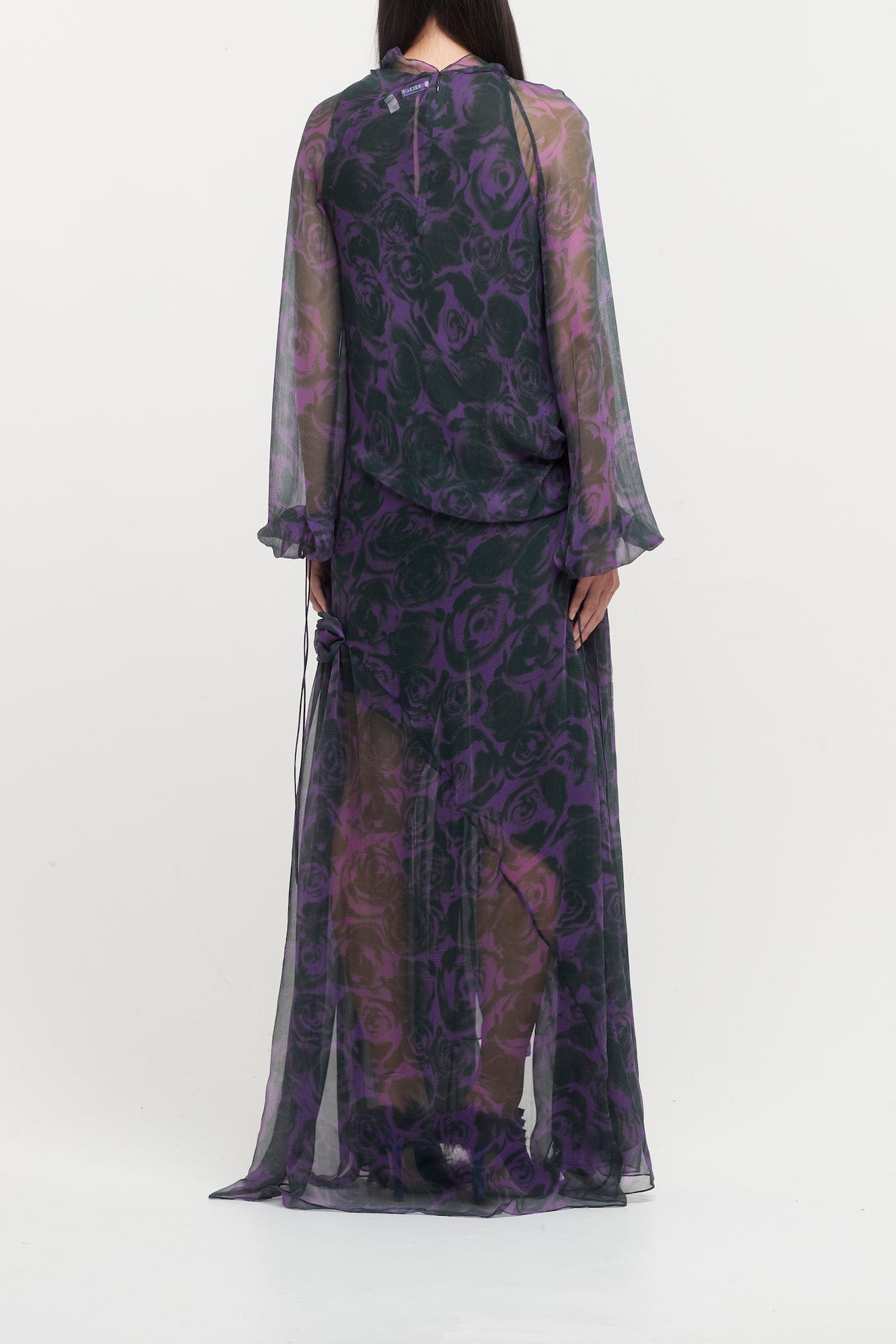 burberry purple dress Burberry Pre-Owned Prorsum Ruched Midi Dress | Purple