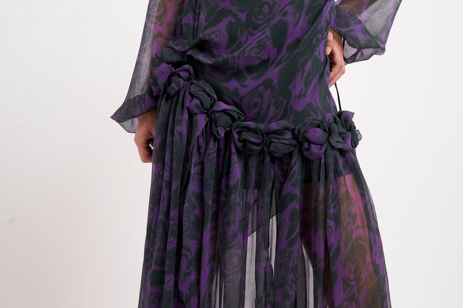 burberry purple dress Mock Neck Long Dress