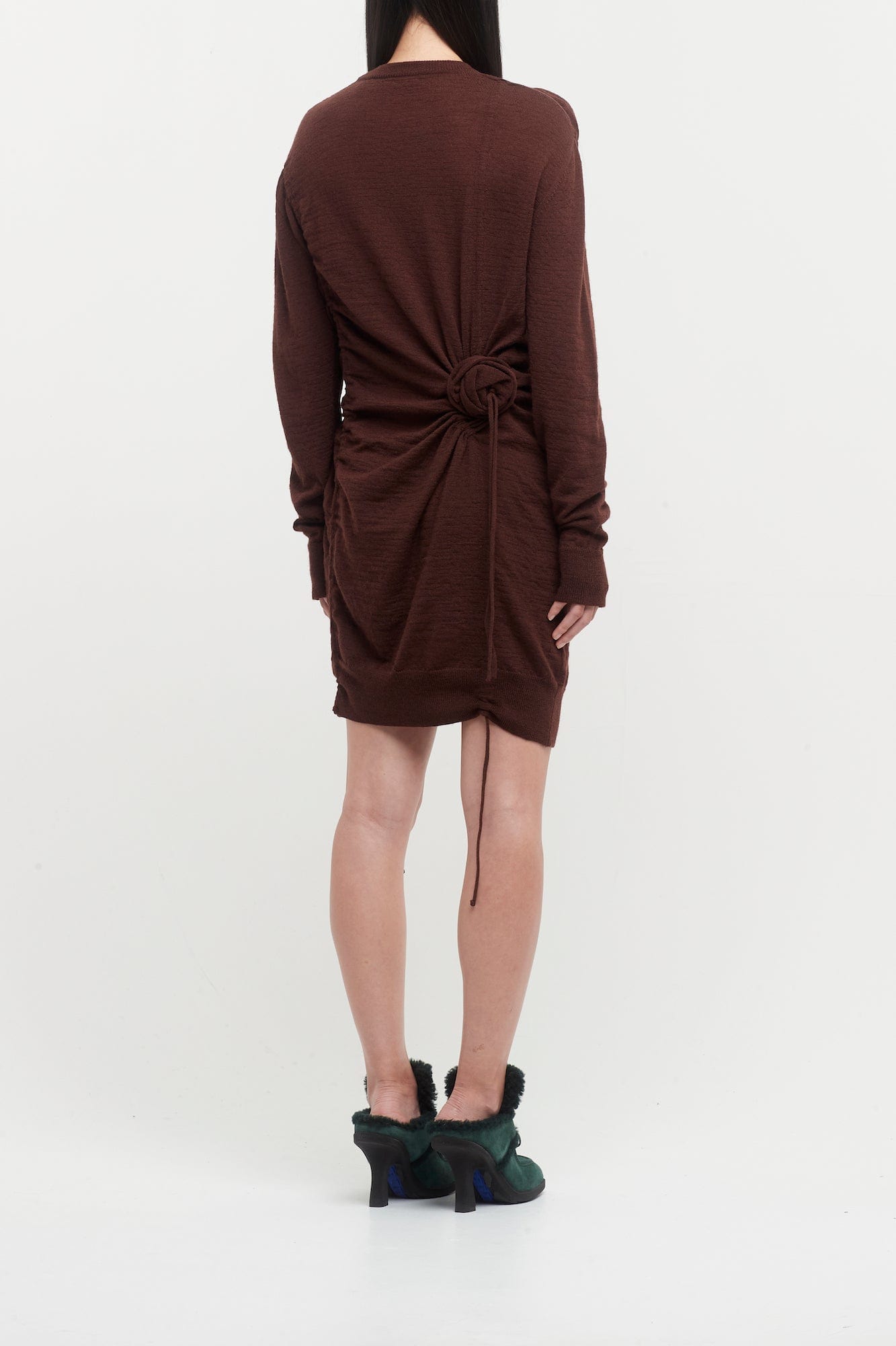 burberry knit dress Burberry Aran Long-Sleeved Flared Knitted Dress