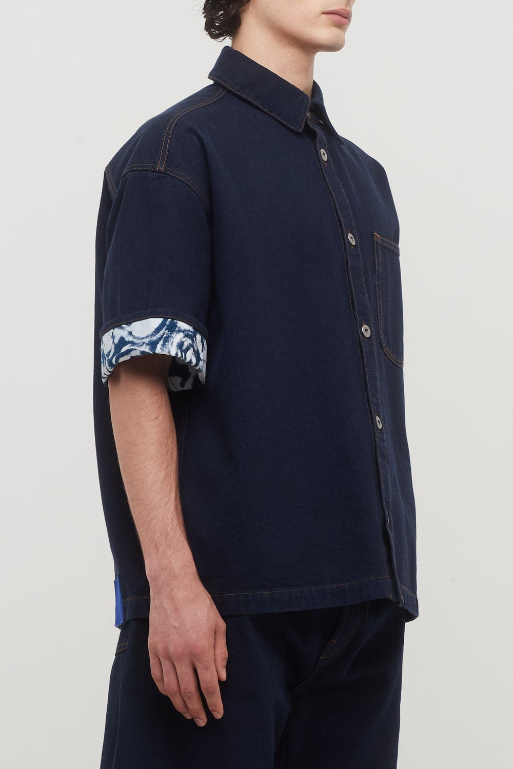 Burberry indigo blue shirt sales
