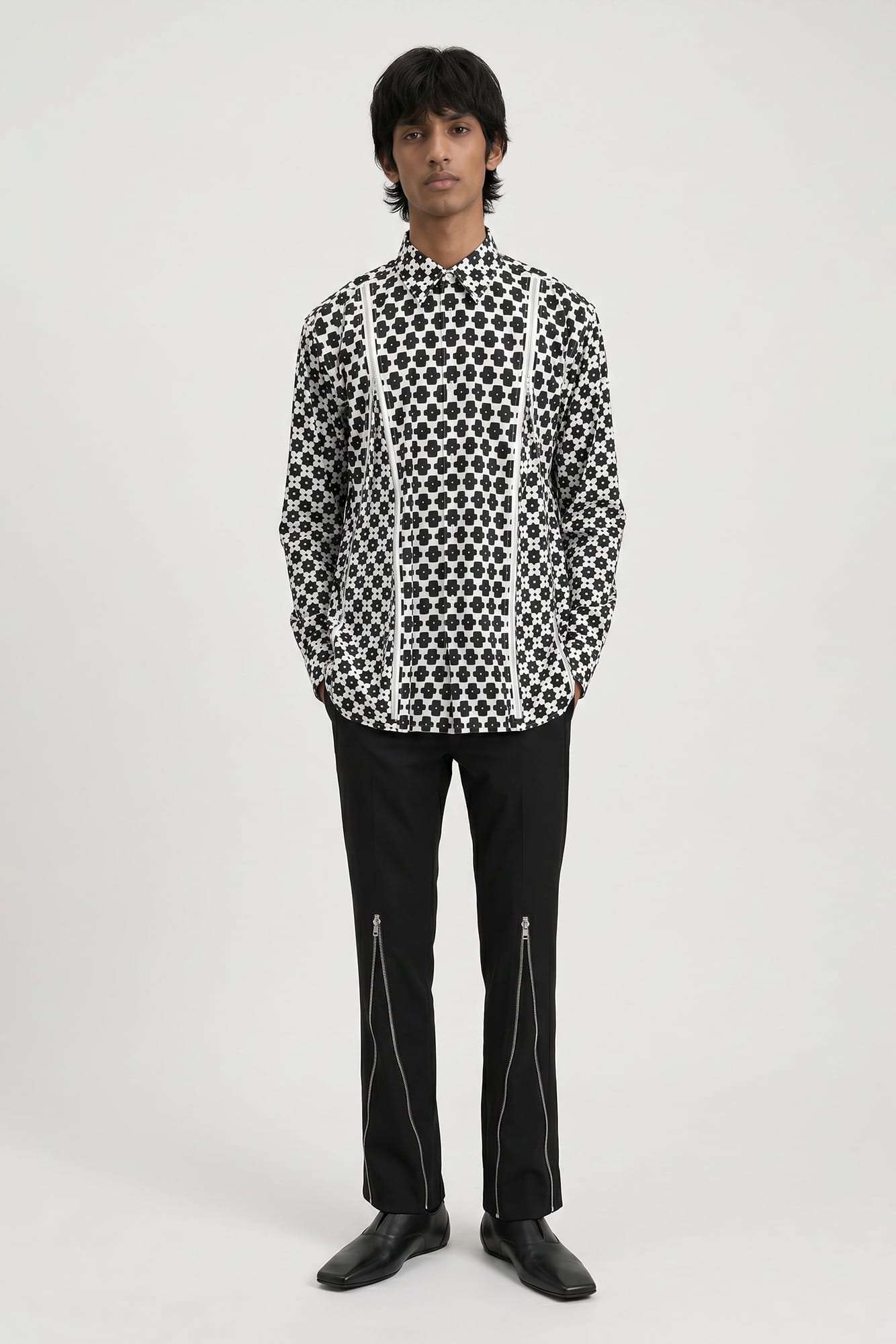 Comme des Garçons Homme Plus Patterned Shirt full look