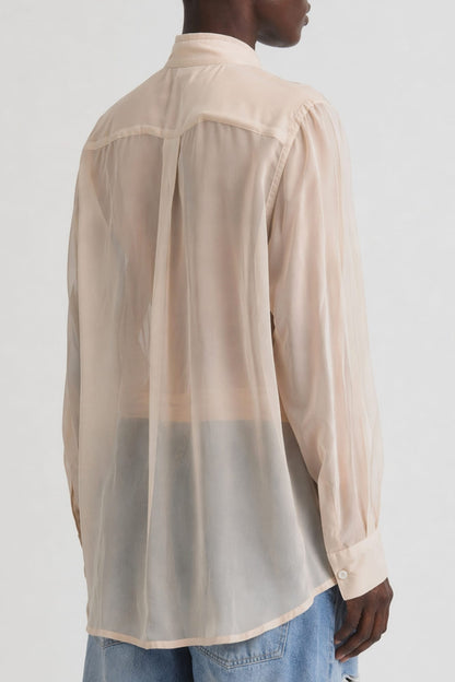 Comme Des Garçons Layered Shirt with Pocket in Beige back