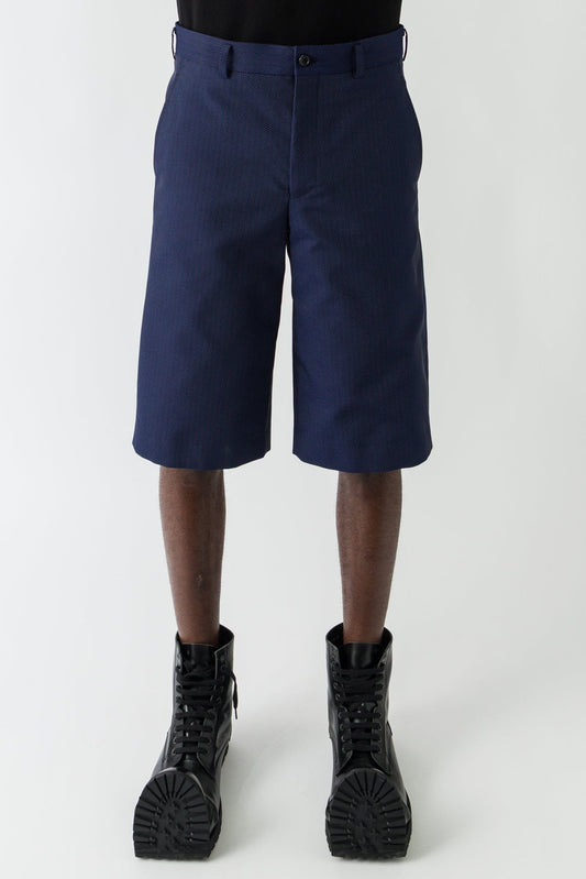 Comme des Garçons Homme Plus Fabric Pin Dot Shorts in Navy