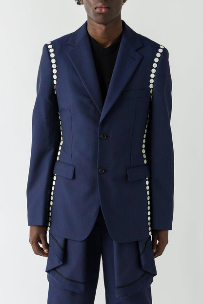 Comme des Garçons Homme Plus Overlayered Blazer in Navy