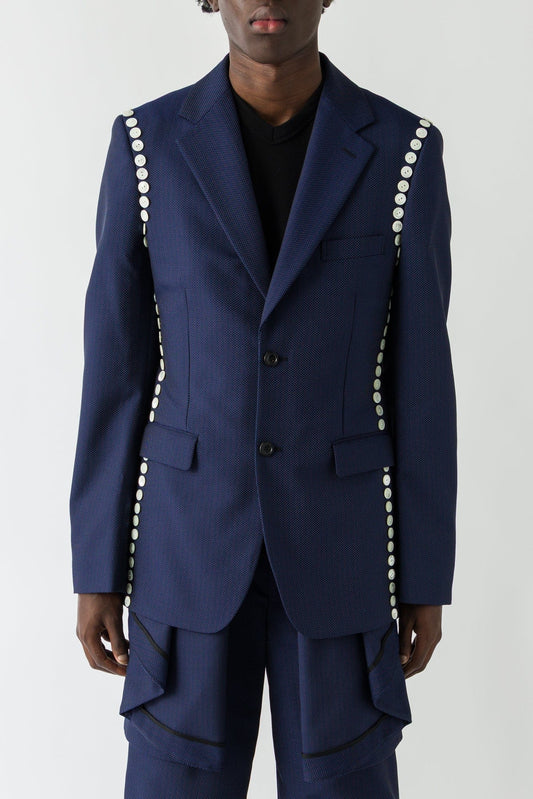 Comme des Garçons Homme Plus Overlayered Blazer in Navy