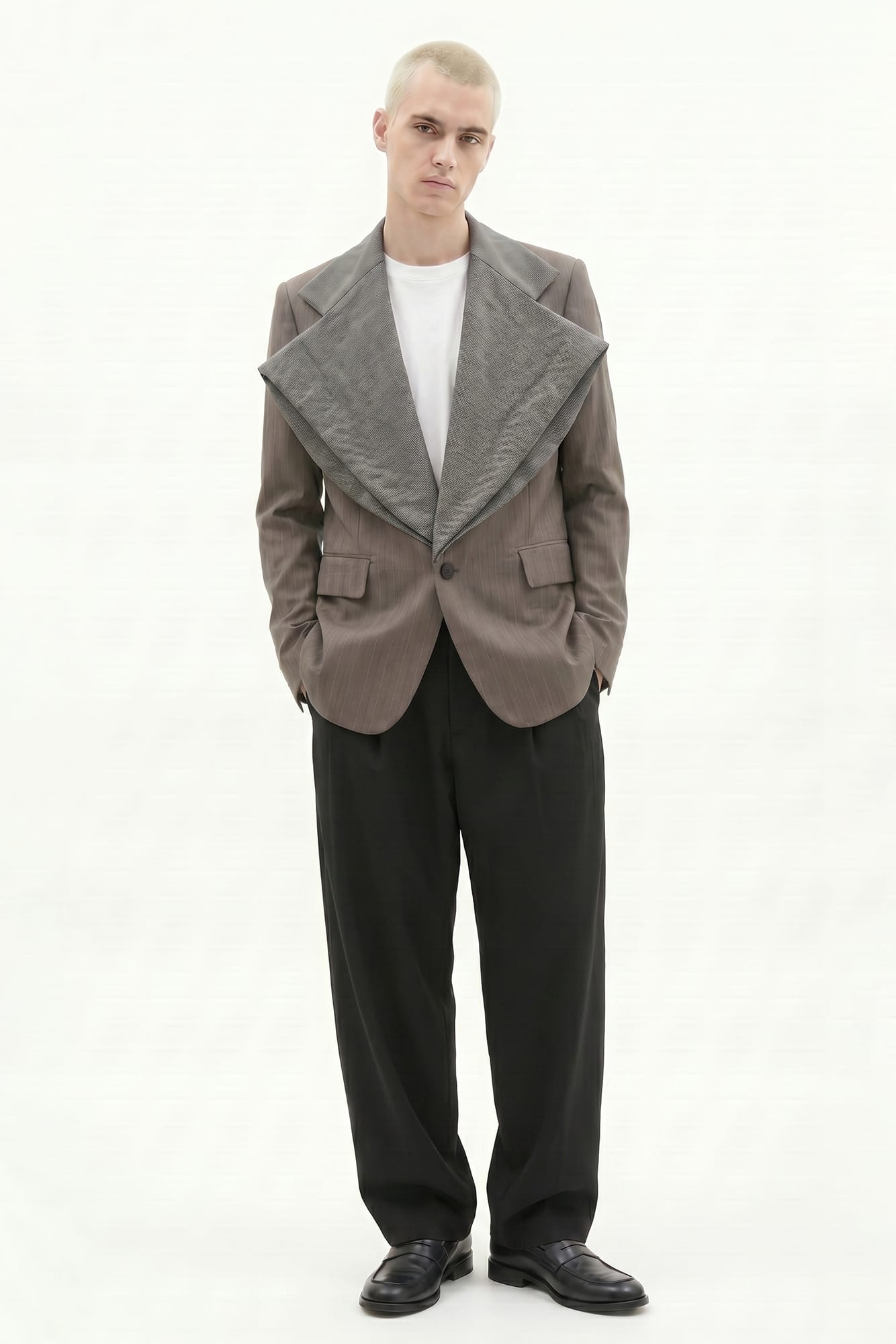 Comme des Garçons Homme Striped Suit Jacket full look