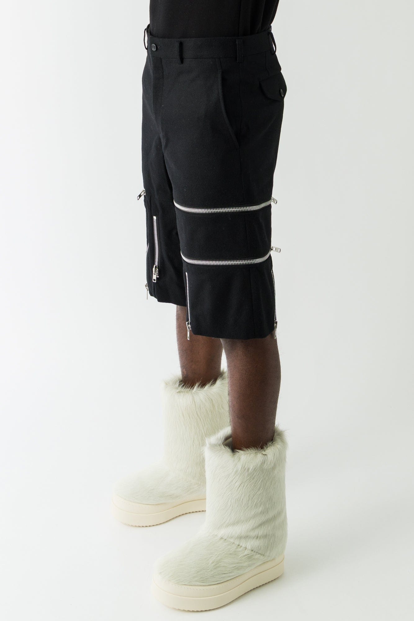 Comme des Garçons Homme Plus Zip Detail Shorts side