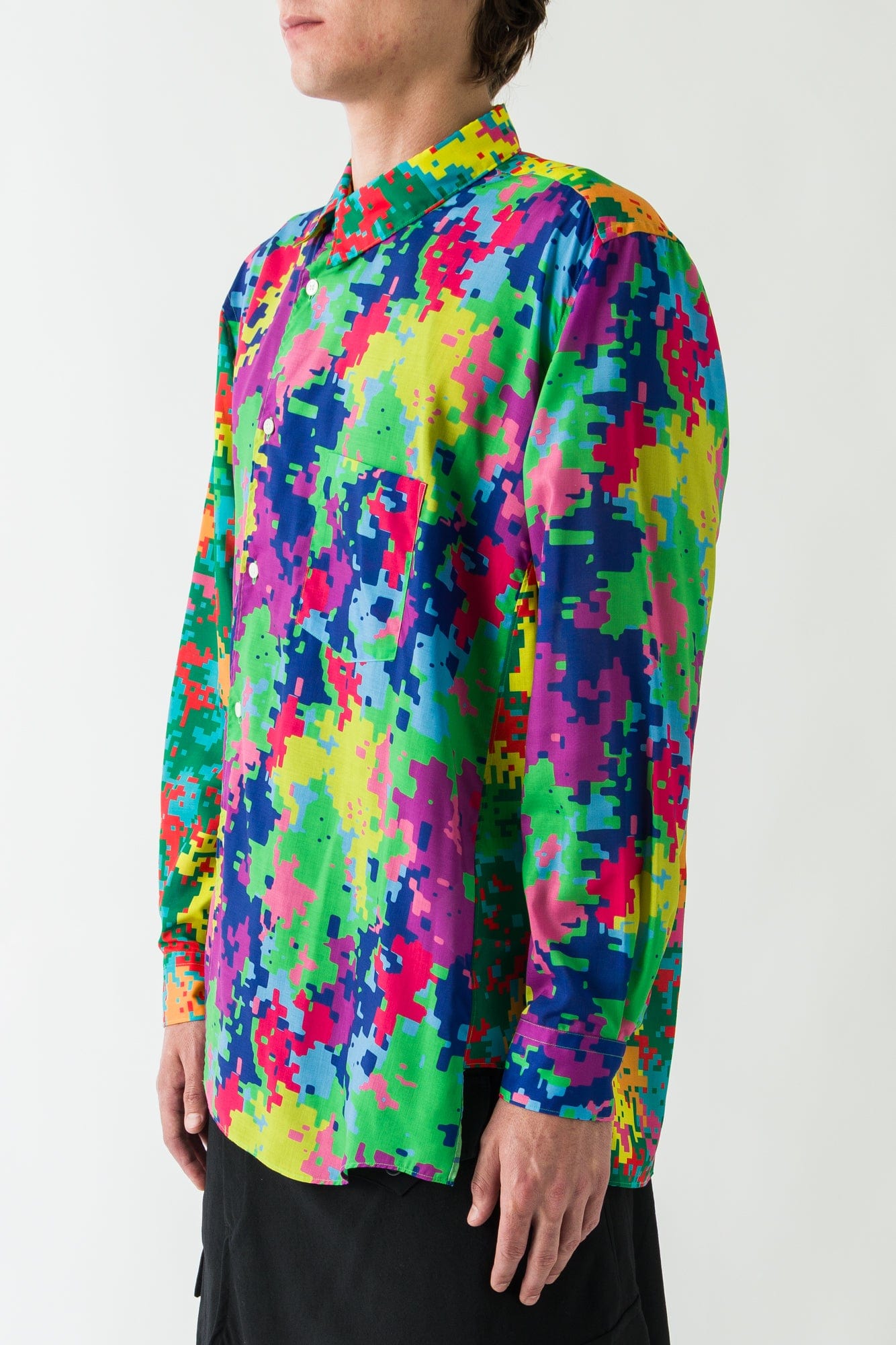Comme des Garçons Homme Plus Mixed Pattern Asymmetric Shirt